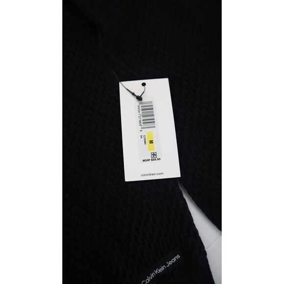 Calvin Klein Jeans CJ1R0661 Women's Sz M Black Honeycomb Funnel-Neck Sweater $60 - Picture 4 of 10